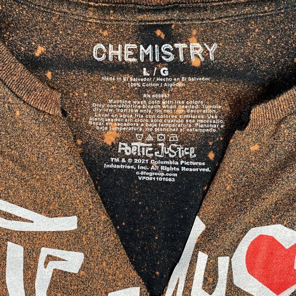 Tupac Poetic Justice Movie Split Neck T-shirt Shirt Black Orange Size L - Picture 4 of 6